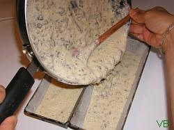 Pour the mixture into loaf pans