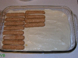 The second layer of lady fingers