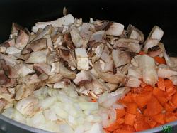 Ceapa, telina, morcovul, ciupercile puse la calit