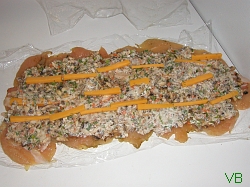 ”Foaia” de carne înainte de a fi rulată