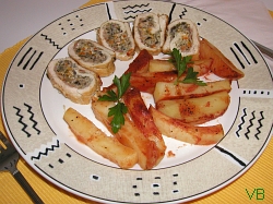 Cartofi la cuptor cu ruladă